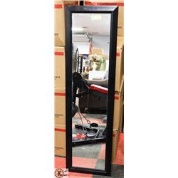 BLACK FRAMED MIRROR, 14 X 49