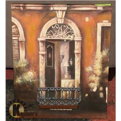 CANVAS PICTURE 16X20 EUROPEAN SCENE WITH METAL