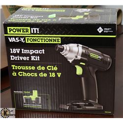 POWER IT 18 VOLT CORDLESS IMPACT DRIVER KIT