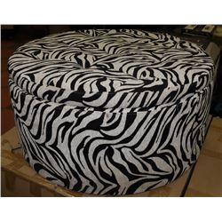 ZEBRA PATTERN STORAGE OTTOMAN