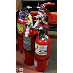 LOT OF 5 ASSORTED SIZE FIRE EXTINGUISHERS