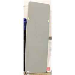 FIVE 8FT PLASTIC FOLDING TABLES.