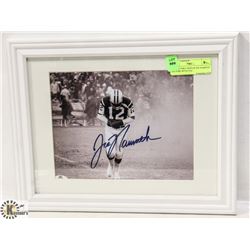 COLLECTIBLE SIGNED JOE NAMATH PICTURE WITH COA