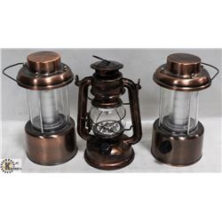 LOT OF 3 ELECTRIC LAMPS