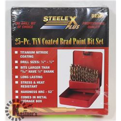 NEW 25 PC TITANIUM DRILL BITS WITH