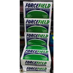 9 BOXES OF FORCEFIELD SIZE L VINYL GLOVES