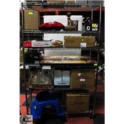 RACK OF UNCLAIMED MERCHANDISE-RACK NOT INCL