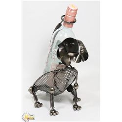 METAL WINE BOTTLE HOLDER,SITTING DOG