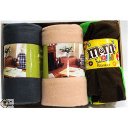 SET OF 3 NEW FLEECE THROWS