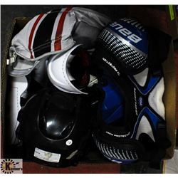 BOX FULL OF BAUER PRO HOCKEY GEAR INCL.