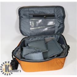 ORANGE LENSE BAG WITH DIVIDERS FOR CAMERAS