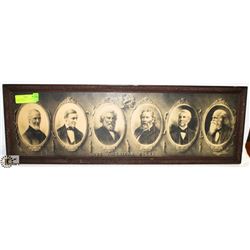 VINTAGE FRAMED PICTURE OF AMERICAN POETS