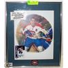 Image 1 : JEAN BELIEVEAU PICTURE WITH HOCKEY CARD, SIGNED.