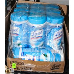 BOX WITH 10 CONTAINERS OF LYSOL DISINFECTANT
