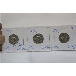 Canada Five Cent Coins (3)