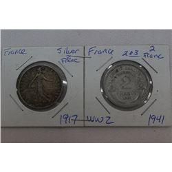 French Two Franc Coins (2)