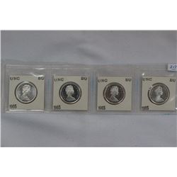 Canada Twenty-five Cent Coins (4)