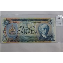 Canada Five Dollar Bills (1) **Note:  all bills in Lots 403 to 403I are from the same lot of 100 fou