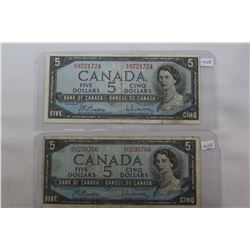 Canada Five Dollar Bills (2)