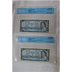 Canada Five Dollar Bills (2)