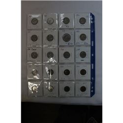 Cda One, Five & Ten Cent Coins (20 in total)
