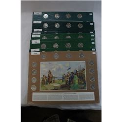 Canada Twenty-five Cent Coins - 10 Art Boards w/12 Qtrs per Board