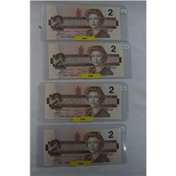Canada Two Dollar Bills (4)