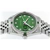 Image 6 : Rolex Mens Stainless Steel Green Diamond & Emerald Datejust Wristwatch