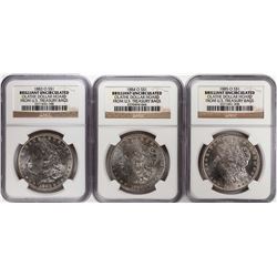 Lot of 1883-O to 1885-O $1 Morgan Silver Dollar Coins NGC Brilliant Uncirculated