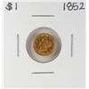 Image 1 : 1852 $1 Liberty Head Gold Dollar Coin