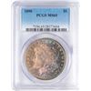 Image 1 : 1890 $1 Morgan Silver Dollar Coin PCGS MS65 Amazing Toning