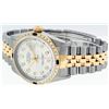 Image 4 : Rolex Mens Two Tone 14K Silver Diamond & Sapphire 36MM Datejust Wriswatch