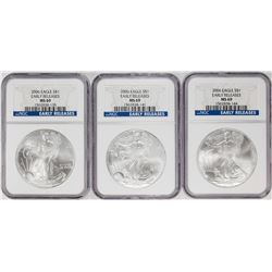 Lot of (3) 2006 $1 American Silver Eagle Coins NGC MS69 Early Releases