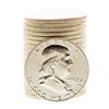 Image 1 : Roll of (20) Brilliant Uncirculated 1962 Franklin Half Dollar Coins