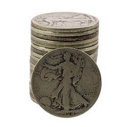 Roll of (20) Assorted Date 1929 and Earlier Walking Liberty Half Dollar Coins