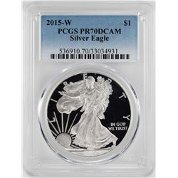 2015-W $1 Proof American Silver Eagle Coin PCGS PR70DCAM