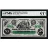 Image 1 : 1872 $20 State of South Carolina Obsolete Note PMG Gem Unc. 67EPQ Low Serial Number