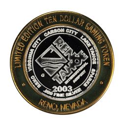 .999 Silver Reno/Tahoe International Airport $10 Casino Limited Edition Gaming Token