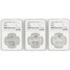 Image 1 : Lot of (3) 1983Mo 1 Onza Silver Libertad Coins NGC MS66