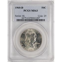 1960-D Franklin Half Dollar Coin PCGS MS63