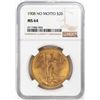 Image 1 : 1908 No Motto $20 St. Gaudens Double Eagle Gold Coin NGC MS64