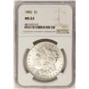 Image 1 : 1882 $1 Morgan Silver Dollar Coin NGC MS63