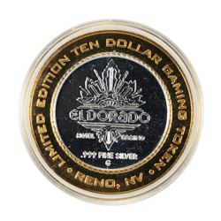 .999 Silver Eldorado Hotel and Casino $10 Casino Gaming Token Limited Edition