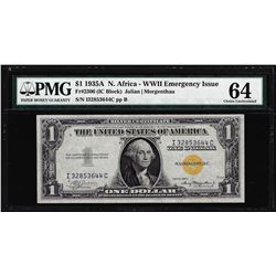 1935A $1 North Africa Silver Certificate WWII Emergency Note PMG Ch. Uncirculated 64