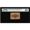 Image 1 : 1862 Five Cents First Issue Fractional Note Fr. 1228 PMG Choice Uncirculated 63EPQ