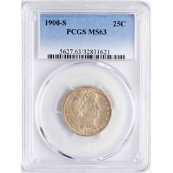 1900-S Barber Quarter Coin PCGS MS63