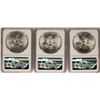 Image 2 : Lot of  (3) 1980Mo Mexico 1 Onza Silver Coins NGC MS63