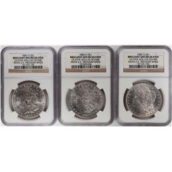 Lot of 1883-O to 1885-O $1 Morgan Silver Dollar Coins NGC Brilliant Uncirculated