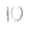 Image 2 : 14KT White Gold 0.45 ctw Diamond Oval Hoop Earrings