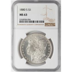 1880-S $1 Morgan Silver Dollar Coin NGC MS63